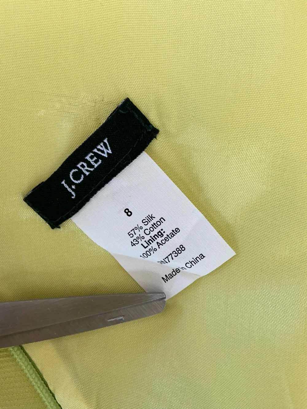 J.Crew Chartreuse Silk Blend Lime Green Sleeveless V-Neck Cocktail Dress 8 - Picture 8 of 15